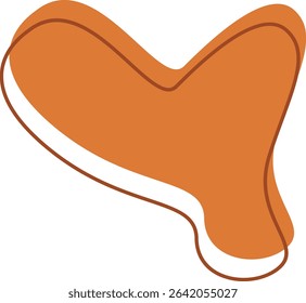 A heart-shaped organic blob in warm orange tones, symbolizing love, growth, and natural beauty in a minimalist, abstract design.
