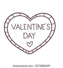 Heart-shaped outline design featuring Valentine's Day for romantic occasions and events