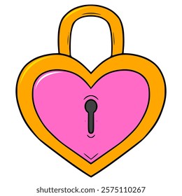 heart-shaped padlock illustration hand drawn isolated vector