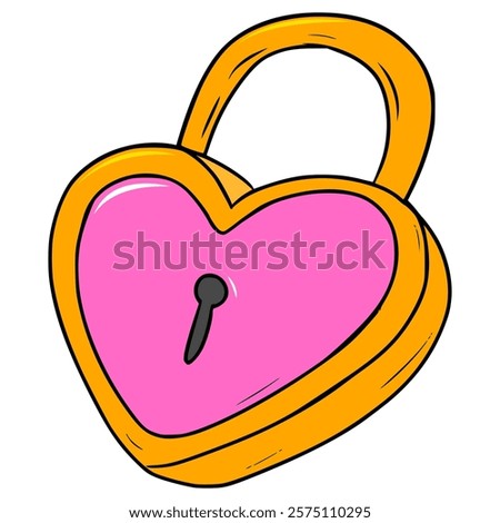 heart-shaped padlock illustration hand drawn isolated vector