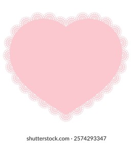 Heart-shaped pink lace illustration material, message card, napkin