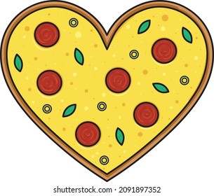 Heart-shaped Pizza, Pizza clip art, pizza illustration
