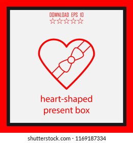 heart-shaped present box vector icon