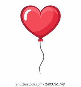 A heartshaped red balloon with a string, symbolizing love and affection