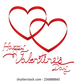 Heart-Shaped Ribbon and Valentine's Text