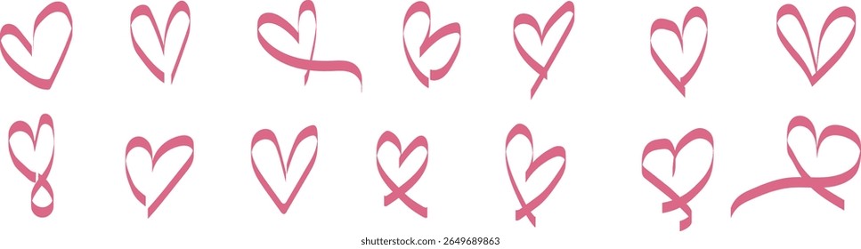 Heart-shaped silhouettes in various designs. Ideal for Valentine's Day, anniversaries, or just for fun.