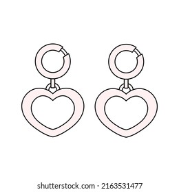 Ilustración vectorial de aros simples en forma de corazón