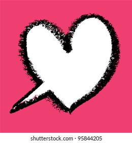 Heart-shaped speech bubble. Vector illustration.