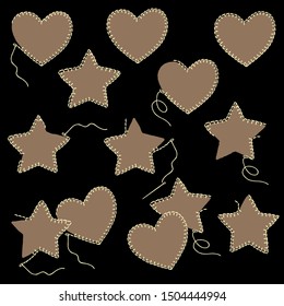 If heart-shaped; a star-shaped pleasant illustration,