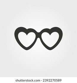 Heart-shaped sunglasses icon - Simple Vector Illustration