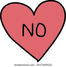 Heart-Shaped Symbol with Bold "No" Statement in Simple Design