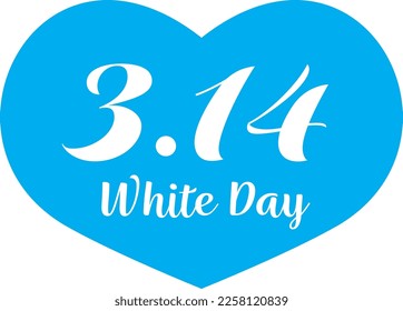 Heart-shaped title of White Day March 14.