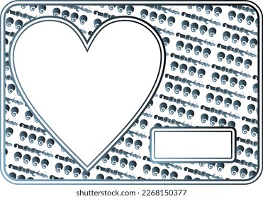 A heart-shaped Tosca blue greeting card can be used for birthday greetings or anything else