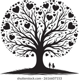 Heart-shaped tree graphic design. EPS-10.