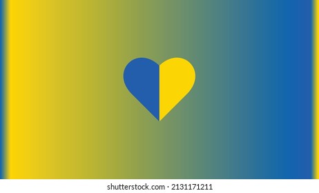 Heart-shaped Ukrainian flag icon on a colorful background. Save the Ukrainian concept. Vector Ukrainian symbol, icon, button. 