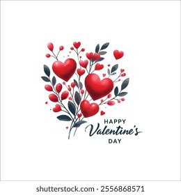 Heart-Shaped Valentine's Day Wreath with Flowers and Text
Modern Valentine's Day Card Design with Floral Heart Wreath
Colorful Valentine's Day Illustration with Romantic Elements
