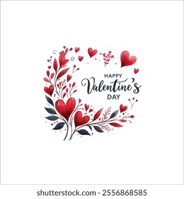 Heart-Shaped Valentine's Day Wreath with Flowers and Text
Modern Valentine's Day Card Design with Floral Heart Wreath
Colorful Valentine's Day Illustration with Romantic Elements
