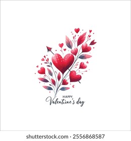 Heart-Shaped Valentine's Day Wreath with Flowers and Text
Modern Valentine's Day Card Design with Floral Heart Wreath
Colorful Valentine's Day Illustration with Romantic Elements
