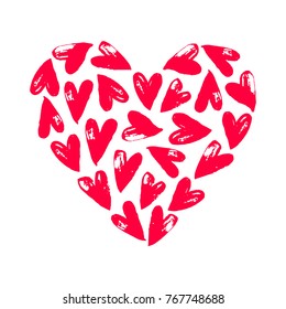 Heart-shaped vector design. Romantic art. Ready-to-use art. Template for your design. Vector art for postcards, greeting cards, t-shirts, banners, etc.