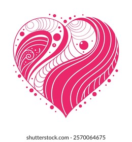 Heart-Shaped Waves and Curves. Abstract Design in Motion