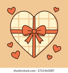 Vector de barra de chocolate blanco en forma de corazón