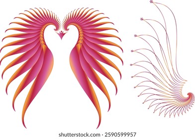 Heart-Shaped Wings of a Fiery Phoenix