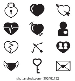 Hearts,Lover,couple Concept icons vector set of love signs