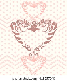 Hearts.Seamless Pattern.Vintage. Vector Illustration