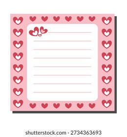 A heart-themed notepad, perfect for romantic messages or heartfelt notes