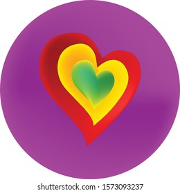 heart-to-heart vector on purple background