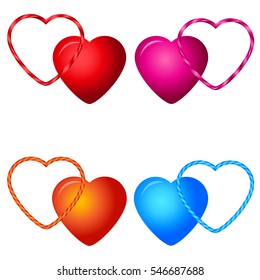 Heart.Valentines day,8 march women day,easter,wedding colorful heart sweet candy lollipops isolated white background.Vector illustration,card.Valentines day,merry christmas,new year,love background
