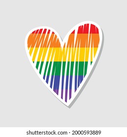 Heart.Vector Illustration. Rainbow-Liebeskonzept. LGBTQ+ verwandtes Herz in Regenbogenfarben.