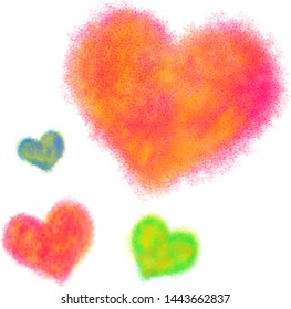 heartwarming crayon hearts, love and peace