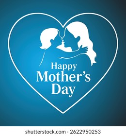 A heartwarming Mother’s Day scene featuring a mother and child sharing a tender moment. The setting is bright and cozy, with soft pastel colors, flowers, and a handwritten “Happy Mother’s Day” message