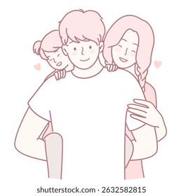 A heartwarming and delightful illustration depicting a loving family joyfully enjoying quality time together