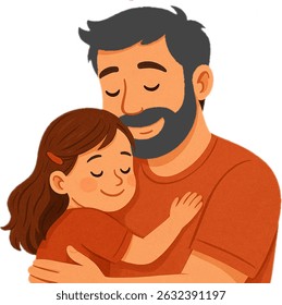 a heartwarming embrace between a father and his child, showcasing their close bond. 