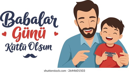 A heartwarming illustration depicting a father and his son, perfect for Father's Day cards, social media posts, or websites.