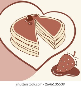 A heartwarming illustration of heart-shaped toast with a creamy heart-shaped butter design.