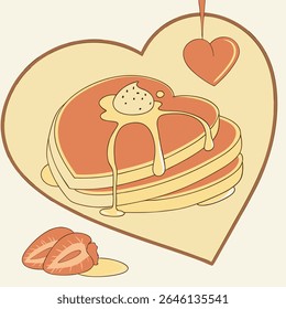 A heartwarming illustration of heart-shaped toast with a creamy heart-shaped butter design.