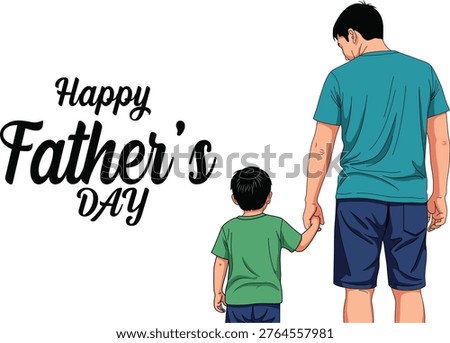 A heartwarming image depicts a father and son holding hands, celebrating Father's Day with a joyful and tender connection.