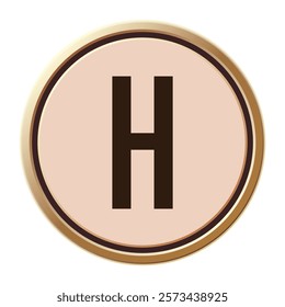 Heartwarming Letter H in Gold and Beige Tone for Romantic Valentine’s Gifts