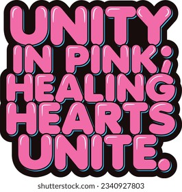 A heartwarming lettering vector symbolizing unity in pink and healing together.