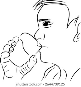 Uma ilustração de arte de linha emocionante mostra uma pessoa beijando gentilmente o pequeno pé de um bebê, transmitindo afeto terno e um vínculo entre pai e filho.