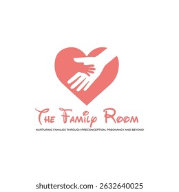 Heartwarming logo of a parent and baby hand gently touching, symbolizing care, love, and protection. Ideal for baby products, parenting services, or family-focused brands.
