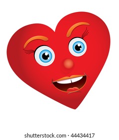 Heart-woman looking at you with truly love, vector