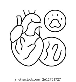 heartworm disease line icon vector. heartworm disease sign. isolated contour symbol black illustration