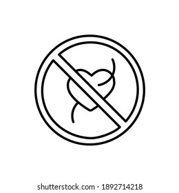 Heartworm dog disease line icon