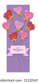 Enhorabuena. Globos vectoriales. Día de San Valentín. Cartel vertical, postal. 