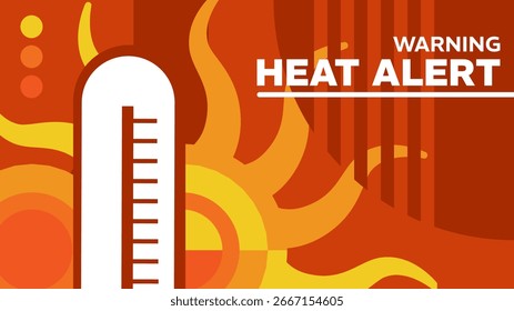 Alerta de calor, banner, fundo - ilustração vetorial