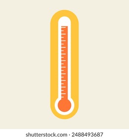 Heat alert warning for hot and heat waves. Thermometer with the high temperature vector icon 